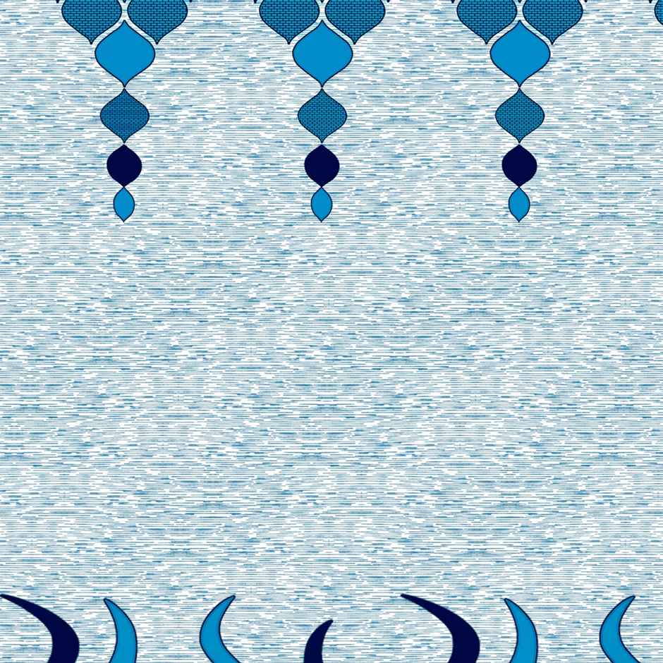 Story@Home 200 GSM Polyester Ethnic 2 Piece Window Curtain | Sky Blue & Sea Blue