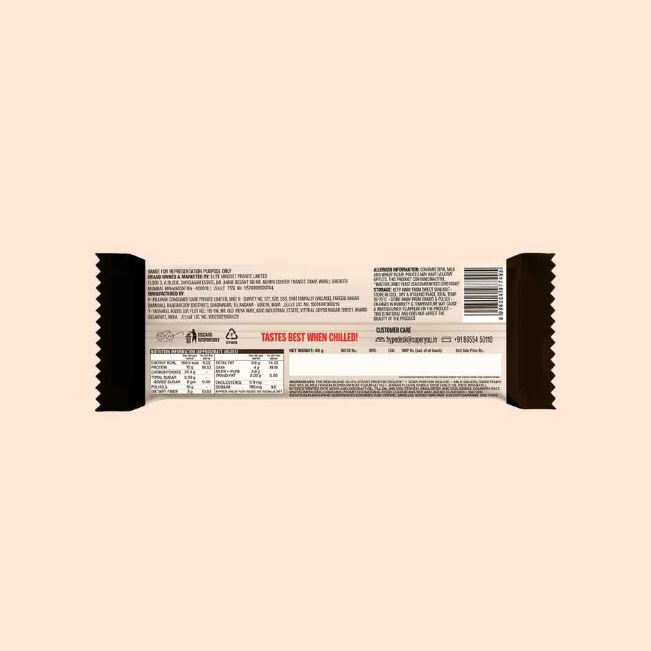 SuperYou 10g Protein Wafer Bar - Cookies & Cream (Made with Atta & Jowar. No Added Sugar.)