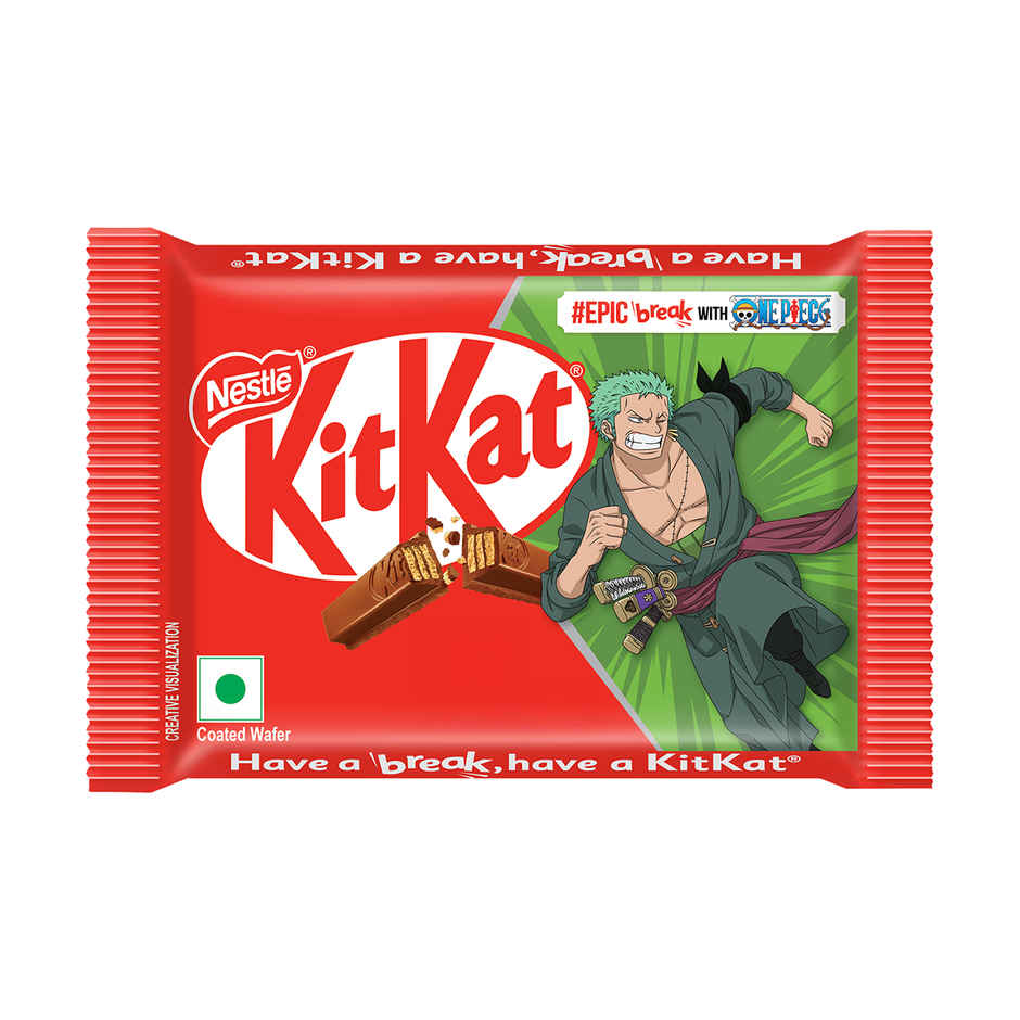 Nestle Kitkat Crispy & Creamy 4 Finger Chocolate Coated Wafer(38.5gms) & Ice Cream Cone Rakhi For Kids(1pc) Combo