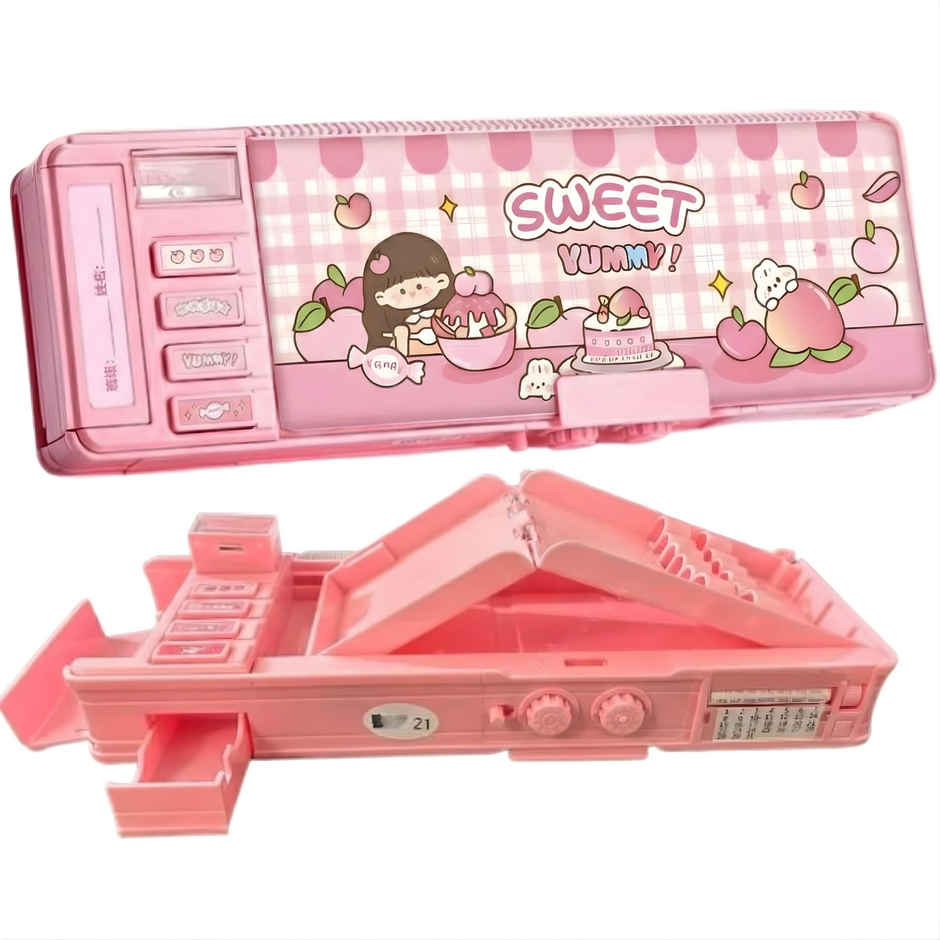 Fablue Sweet Yummy Pencil Box with Magnetic & Password Lock | Pink