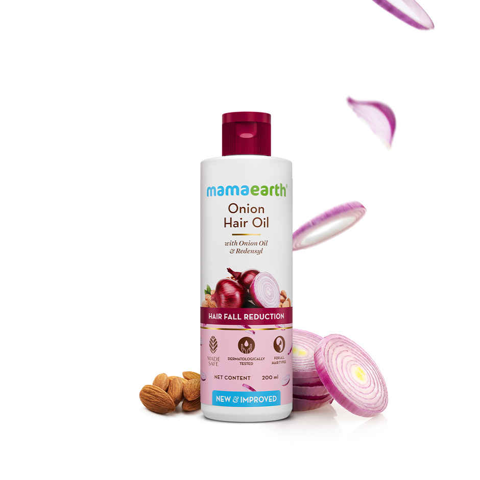 Mamaearth Onion Hair Oil For Hair Fall Control With Onion & Redensyl