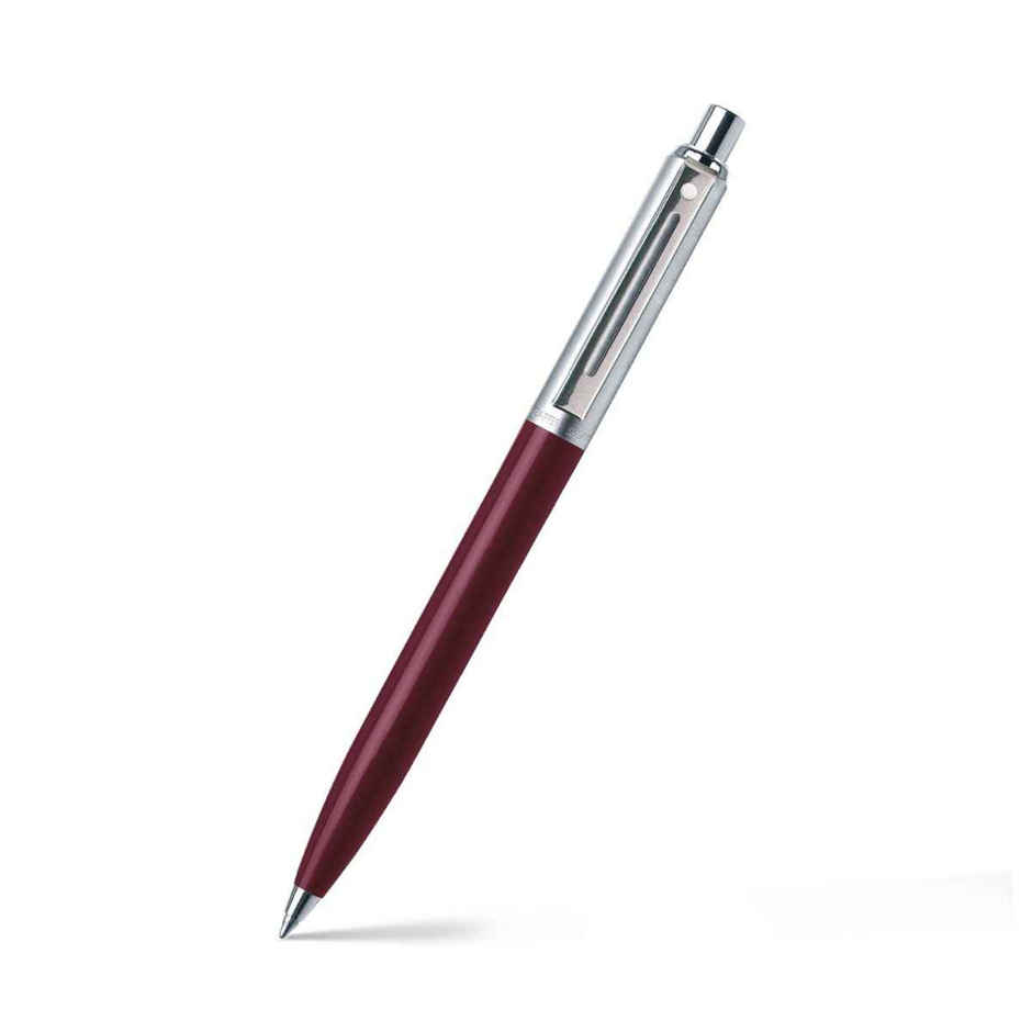 Sheaffer Sentinel E321 Ballpoint Pen | Brushed Chrome Cap & Trim | Burgundy Barrel