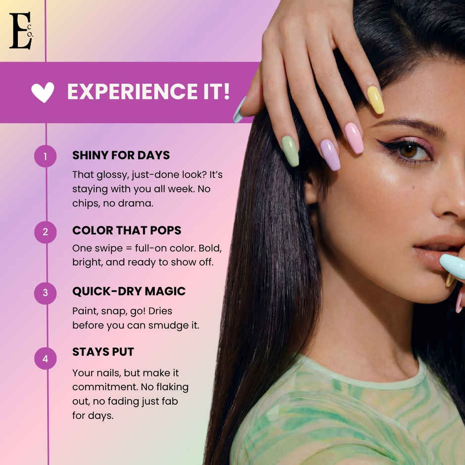 Ellement Co. Nature's Palette Nail Polish Kit |Trendy Soft Pastels|Quick Dry Glossy Finish|5 Shades