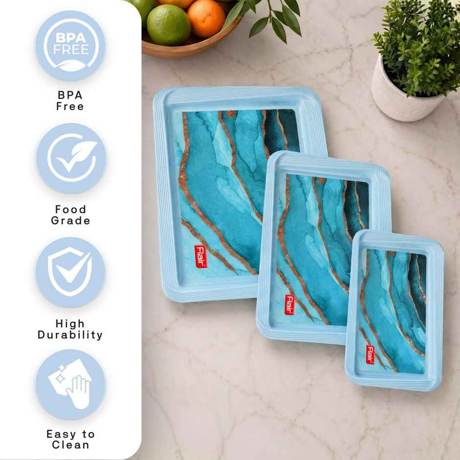 FLAIR Regal Serving Tray Set | Blue