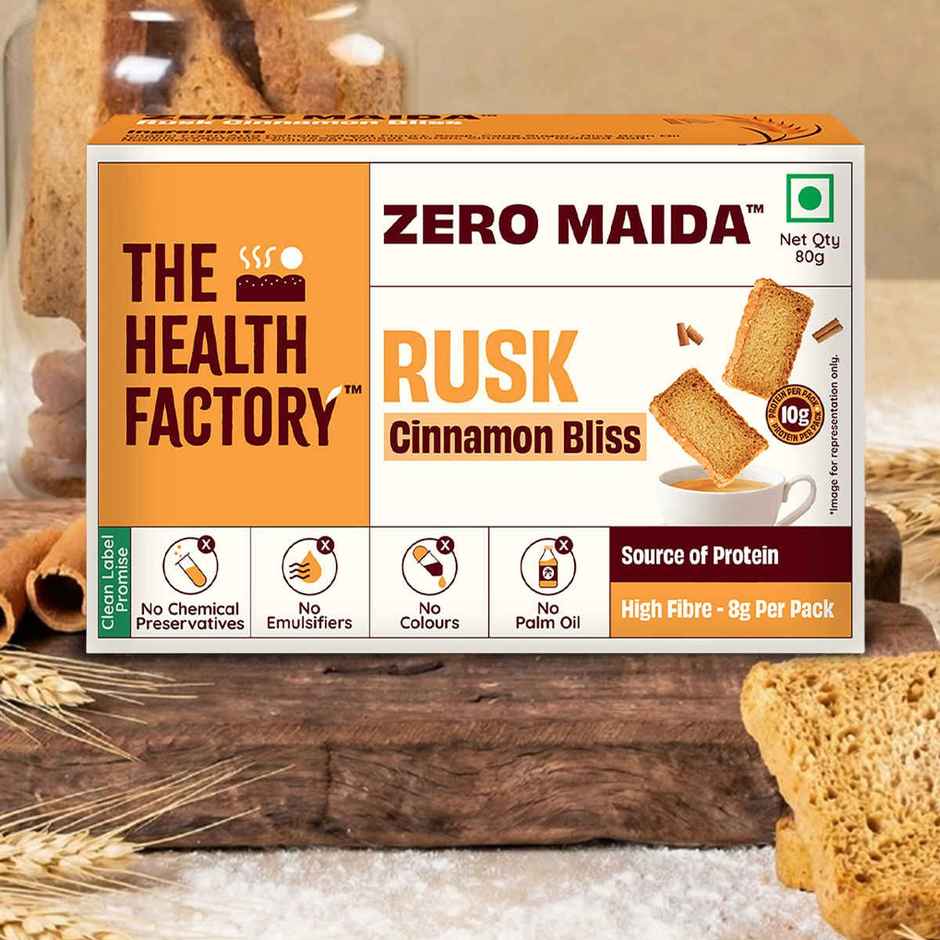 The Health Factory Cinnamon Rusk | Zero Maida
