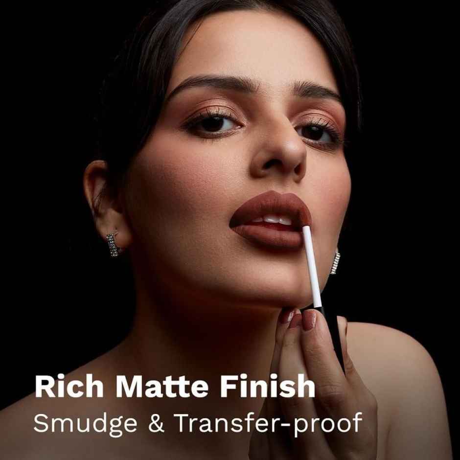 Pilgrim Matte Liquid Lipstick with Hyaluronic Acid Transferproof & Lightweight | Bossy Brown 03