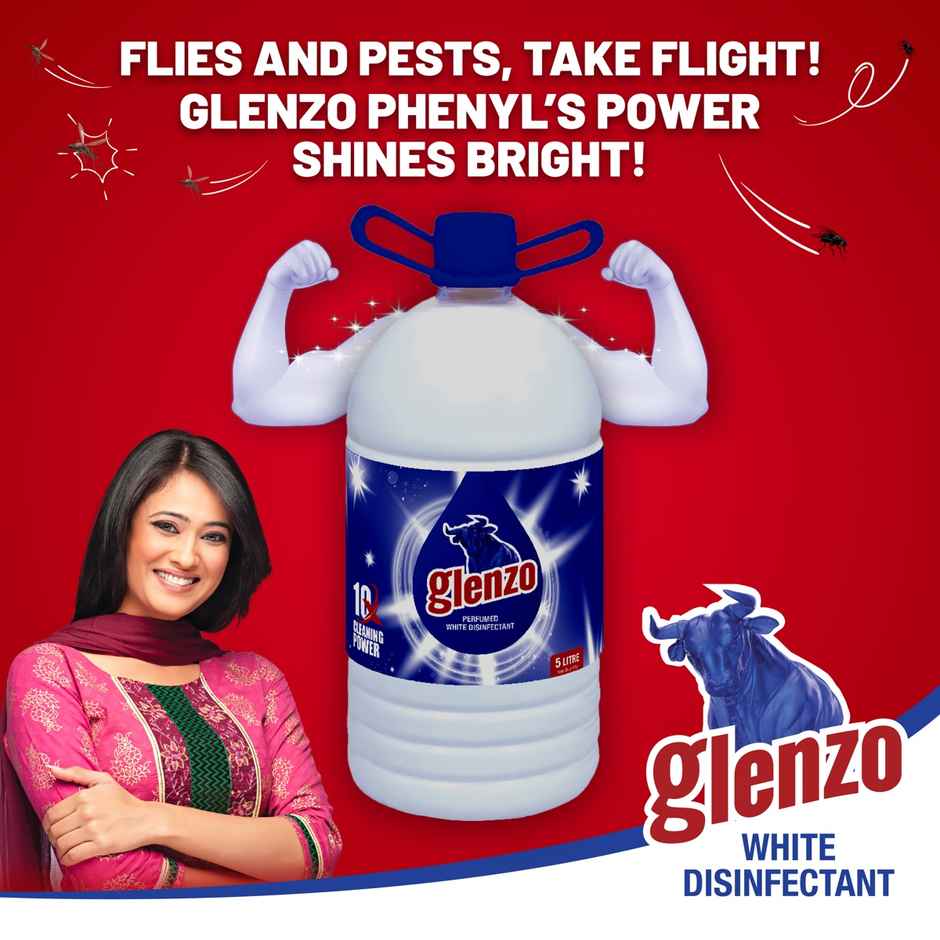 Glenzo WHite Disinfectant Phenyle Floor Cleaner