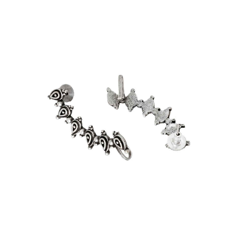 Teejh Miraan Silver Oxidised Earcuff