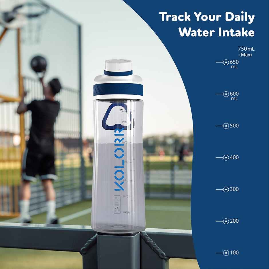 Kolorr Zest+ 750 ml Bottle | Blue & White | Ideal for Travel & Everyday Hydration