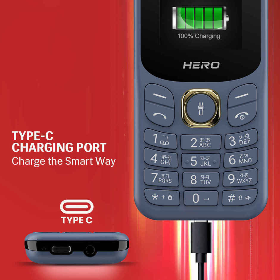 Lava Hero Shakti 2026 Dual SIM Keypad Phone | 1.8 inch Display | Type C | Grey