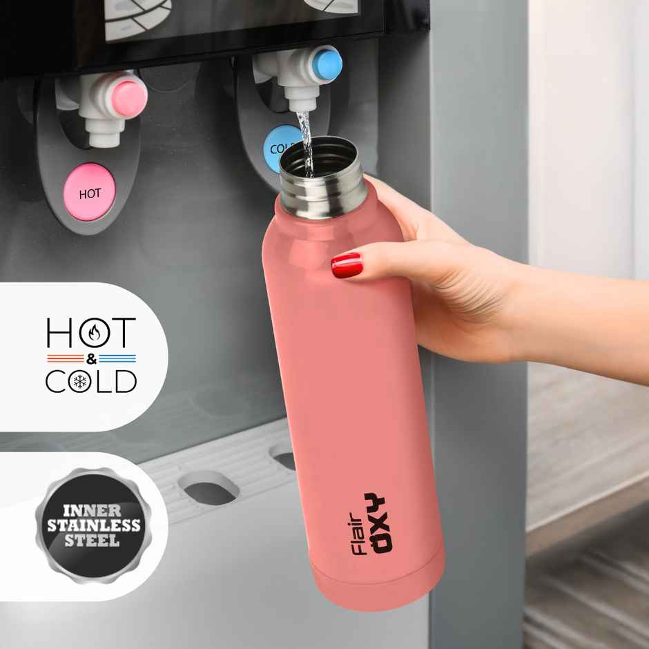 Flair Oxy Stainless Steel Inner Insulated Water Bottle 900Ml Pink