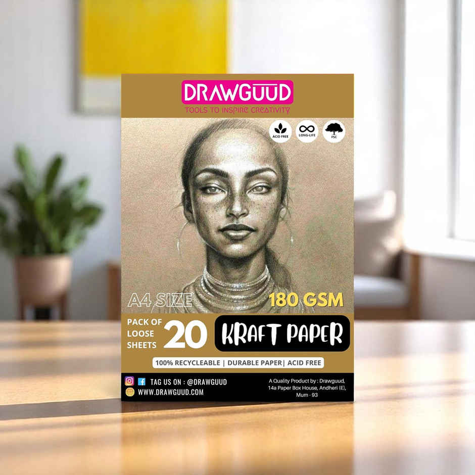 Drawguud Kraft Paper 180Gsm A4 8.3X11.7 In Pack Of 20