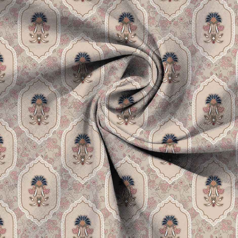 BAY6 Microfibre Floral Print Double Bedsheet - Beige | 220 x 240 cm + Two Pillow Covers