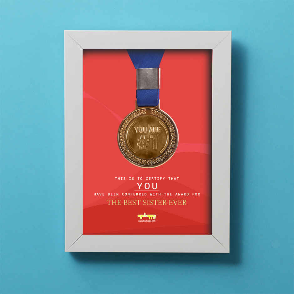 Happy Mail Medal Frame For Sis