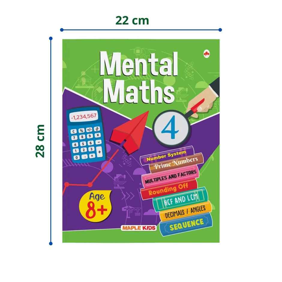 Mental Maths - Math Activity Book 4 | Age 8+ | Prime Numbers | Multiples | Hcf | Lcf