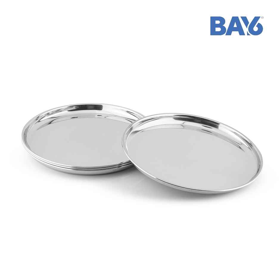 BAY6 Steel Thali 9 Inch -(4pc)