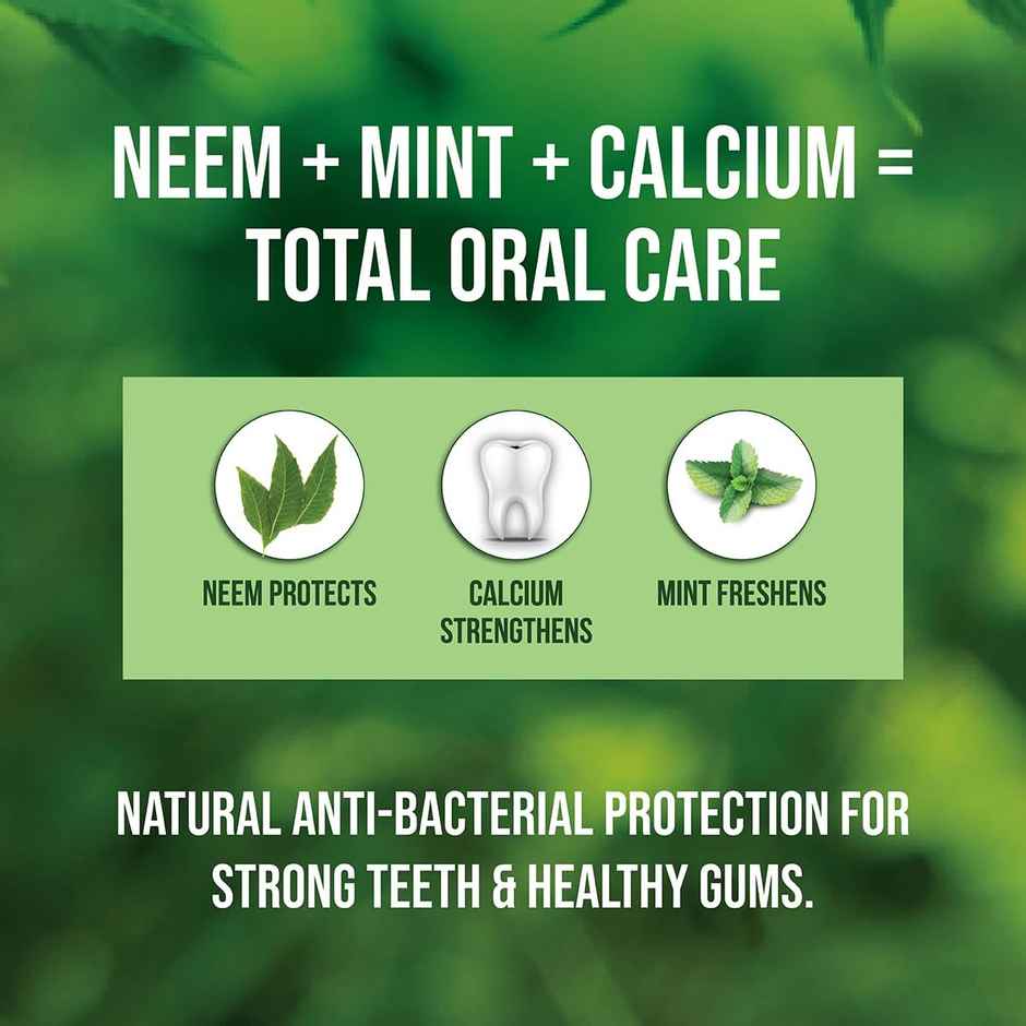 Neem Active Toothpaste And Free Toothbrush With Natural Antibacterial Protection For Strong Teeth