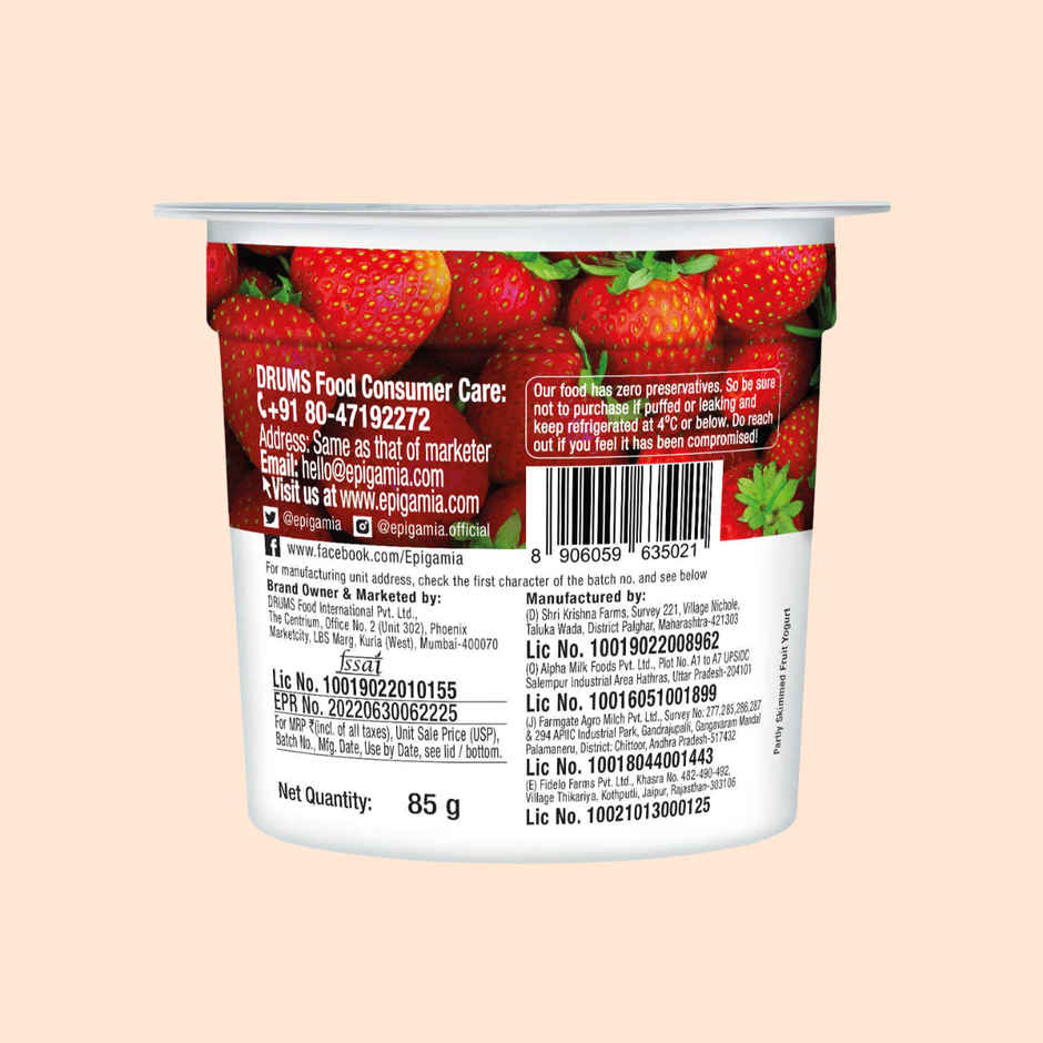 Epigamia Greek Yogurt- Strawberry