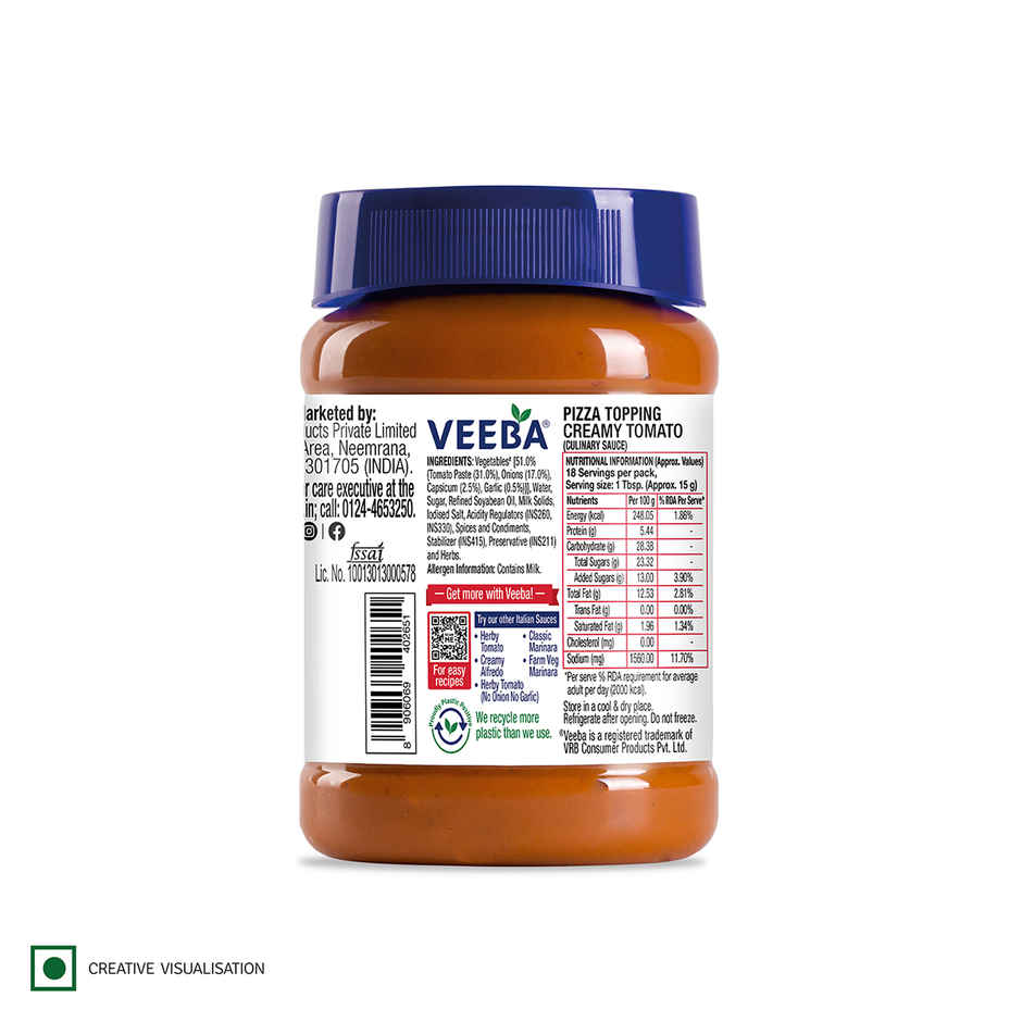 Veeba Pizza Topping Creamy Tomato Combo