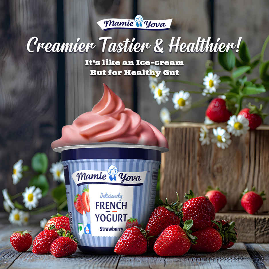 Mamie Yova Deliciously French Fruit Yogurt Mango(90gms) & Mamie Yova Deliciously French Fruit Yogurt Strawberry(90gms) Combo 