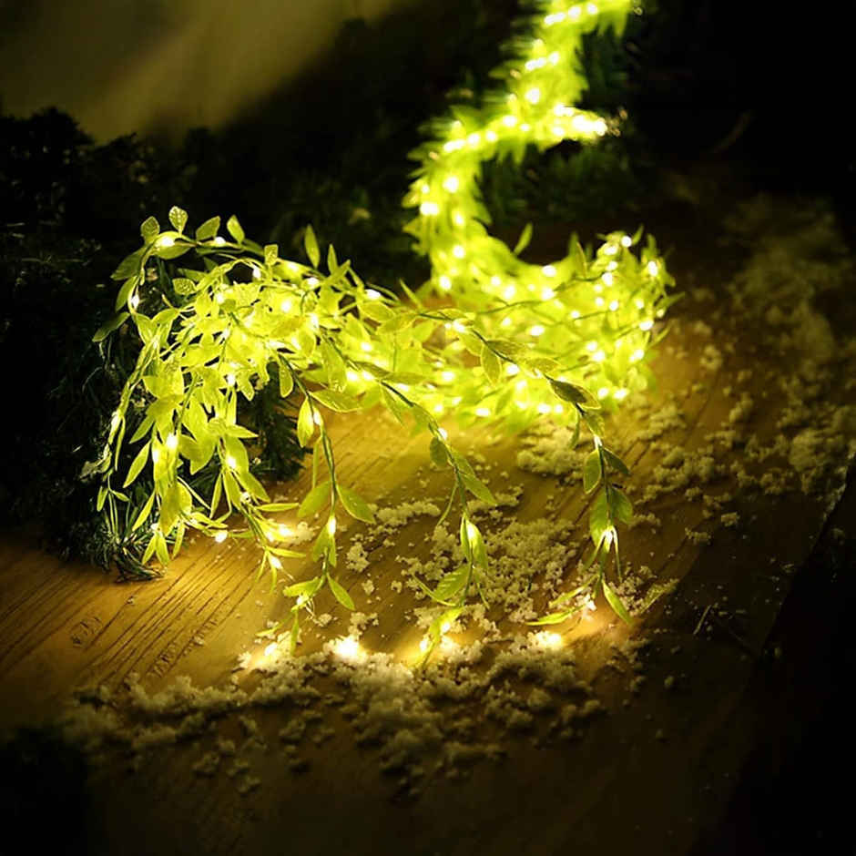 Desidiya Leaves Fairy 5 W Decorative Led Lights, 200 LEDs, 8 Modes, Adjustable Brightness, Perfect for Bedroom, Garden, Birthday & Festive Decor (10x3Feet) Corded Electric - Green Color