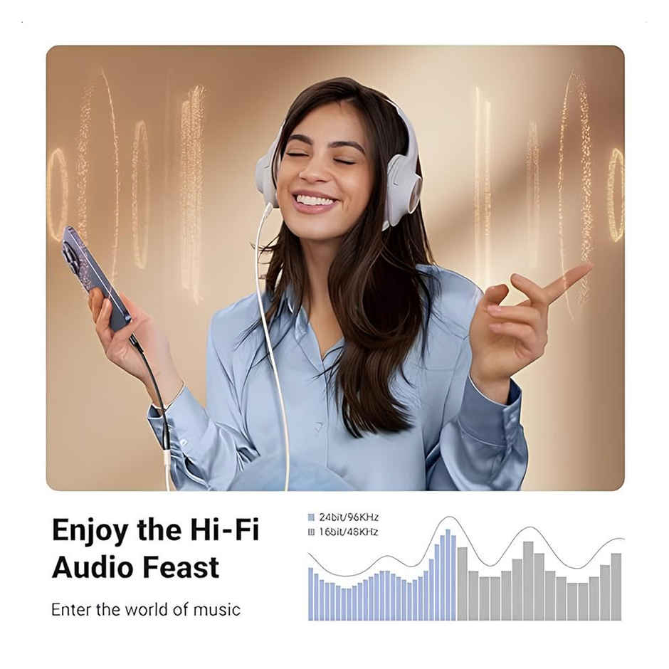 Ailkin Type-C to 3.5mm Audio Jack Connector|Adapter|DAC for Type-C Phones Headphones Converter|Grey