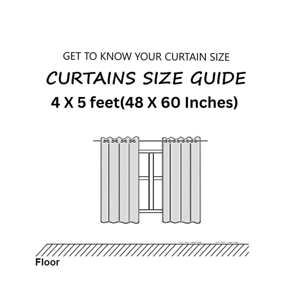 BAY6 Polyester Window Curtains - Set of 2 - (5x4 ft) - Multicolor