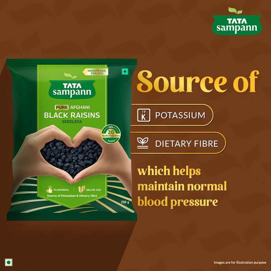 Tata Sampann Absolutely Pure | Seedless Black Raisins