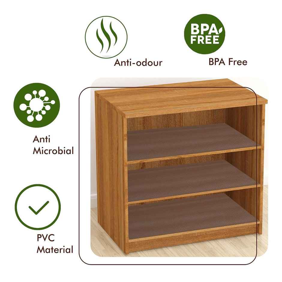 Daluci Multipurpose Eva Anti-Slip BathrooM | Kitchen and Drawer Mat Liner | 45 Cm x 5 M | Brown