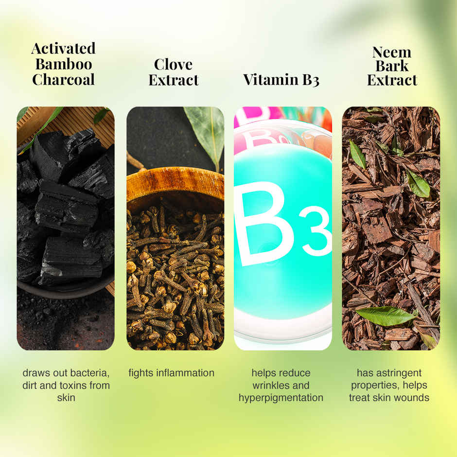 VLCC Activated Bamboo Charcoal Facial Kit with FREE Rose Water Toner