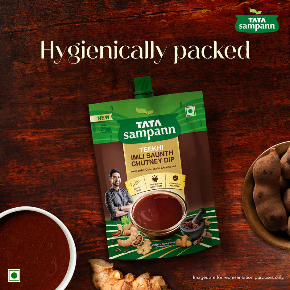 Tata Sampann Teekhi Imli Saunth Chutney Dip | Made with Tamarind & Dry Ginger | Tangy & Spicy Flavor