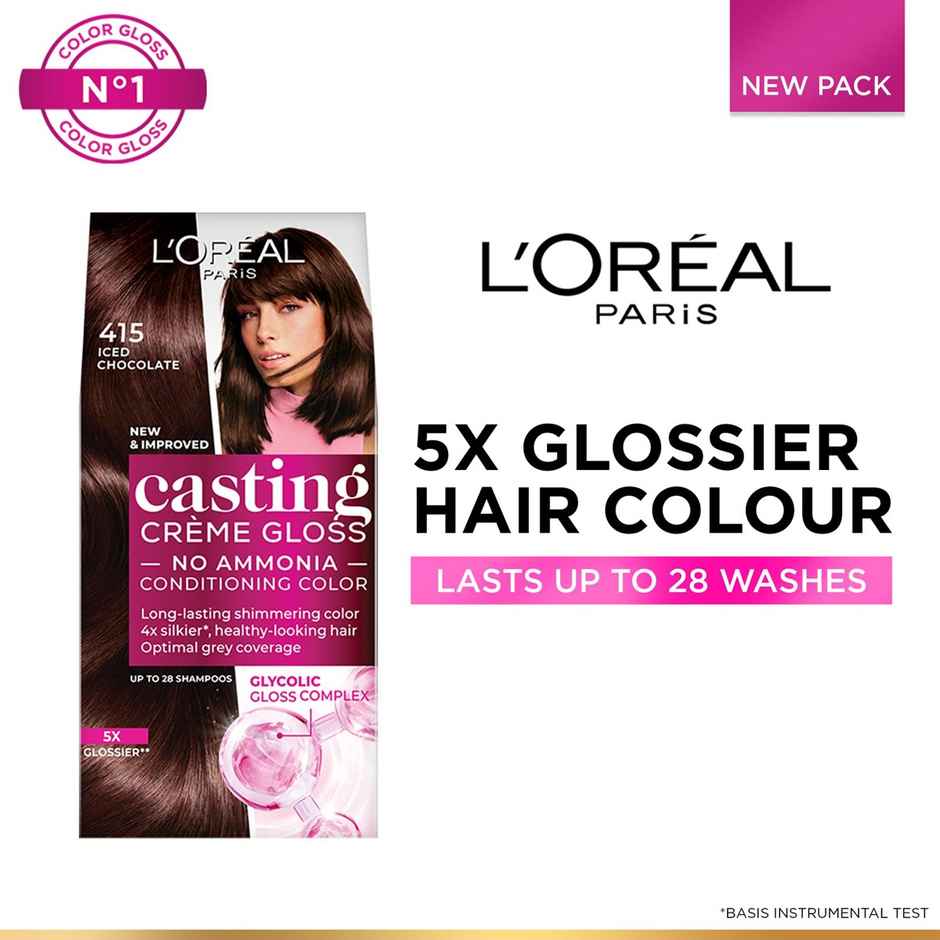 L'Oreal Paris Casting Creme Gloss Hair Color, 415 Iced Chocolate