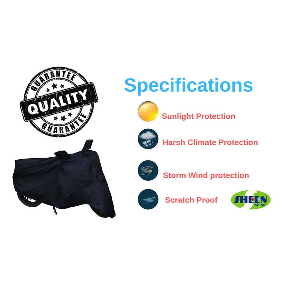 Sheen SBCBLACK10 Waterproof Two Wheeler Cover for Hero (Splendor Plus, Black)