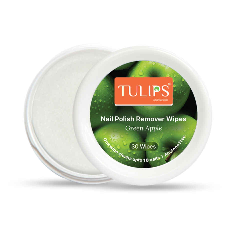 Tulips Green Apple Nail Polish Remover Wipes