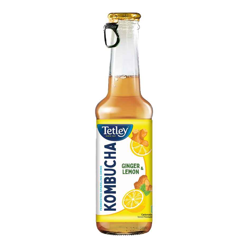 Tetley Kombucha Ginger Lemon Fermented Tea With Live Culture | Rich in Antioxidants