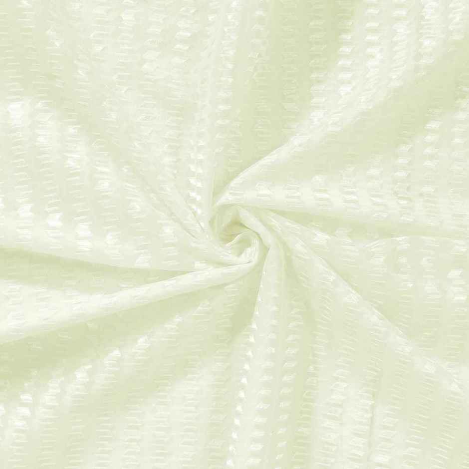Story@Home Transparent Polyester Zic Zac 2 Unit Door curtains | Cream