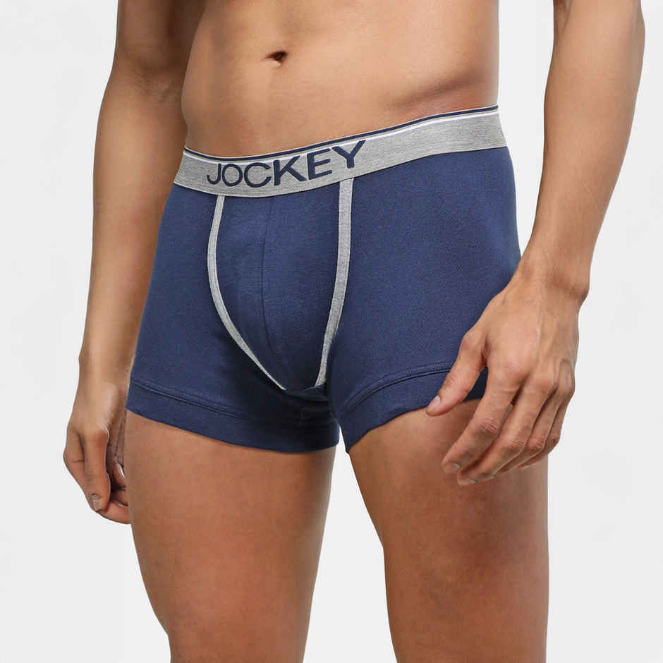 Jockey 8015 Men's Super Combed Cotton Rib Underwear Solid Trunk|Ultrasoft Waistband|PO2 | Navy-XL