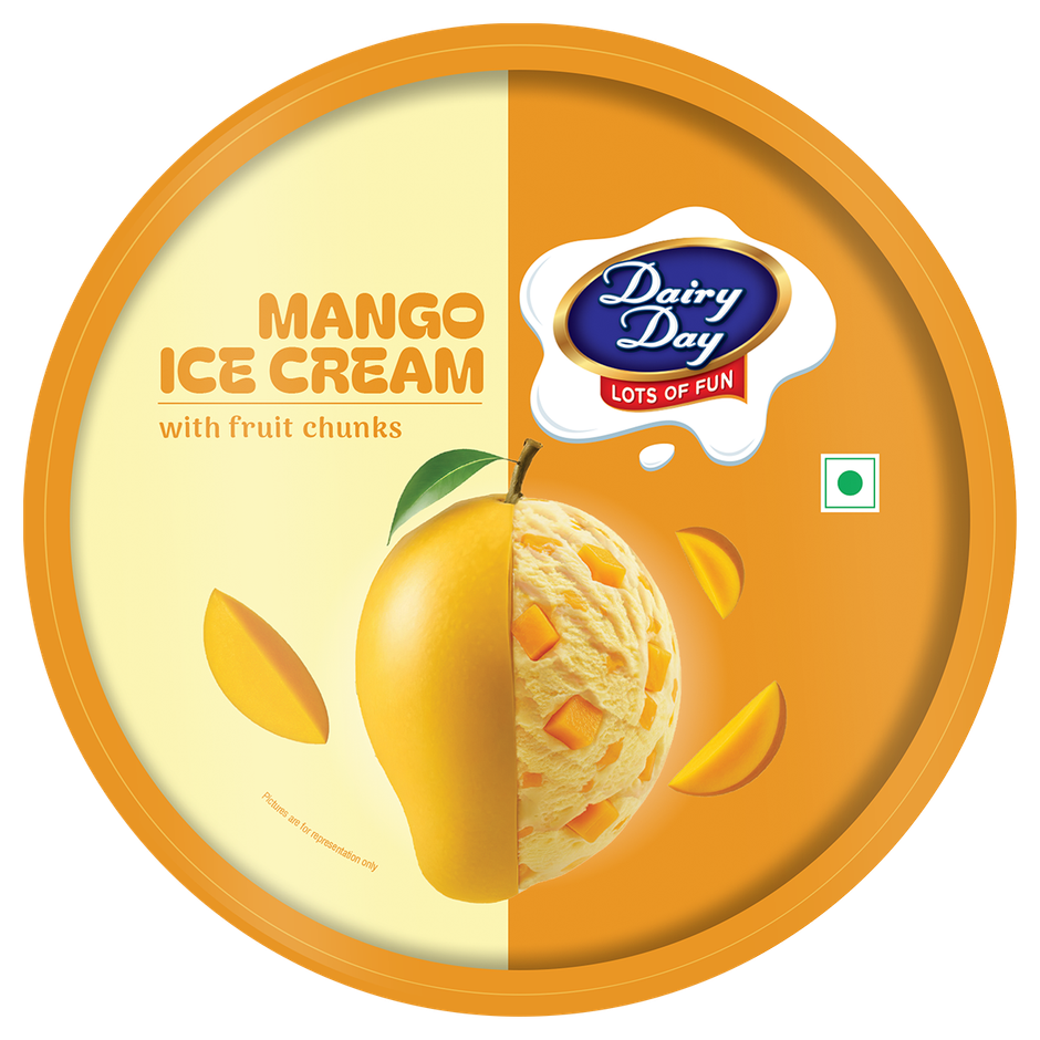 Dairy Day Mango Fruit Chunks Ice Cream Tub