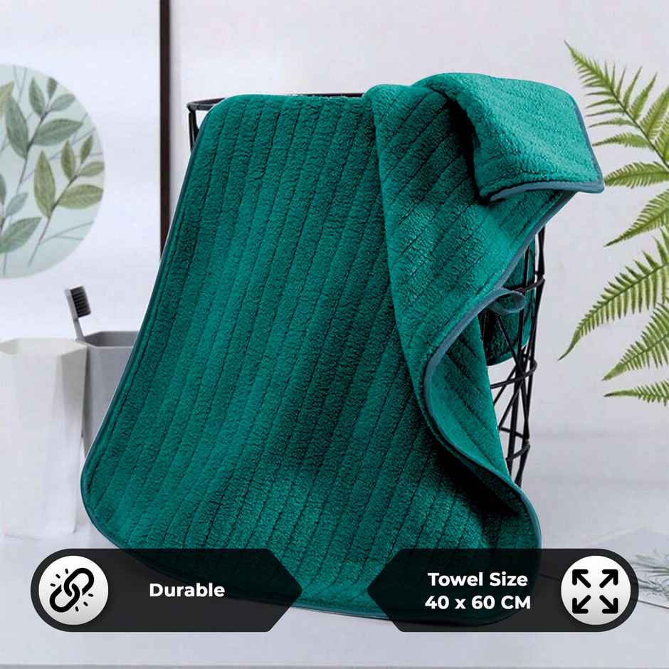 Story@Home Microfiber 400 2 U Hand Towel Green Stripes