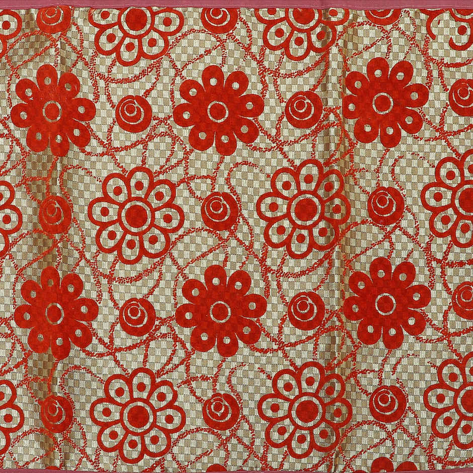 Homeharmony Red Floral Design Fridge Cover With Six Side Pockets