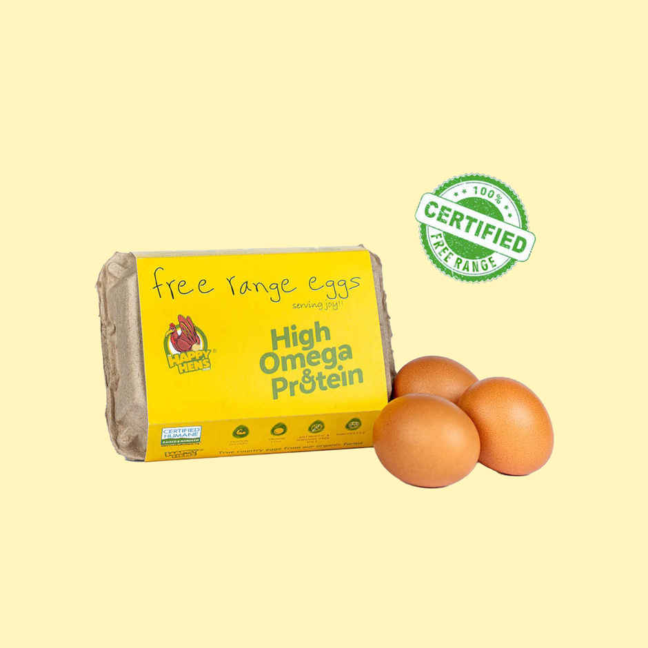 Happy Hens Free Range Brown Eggs Omega 3