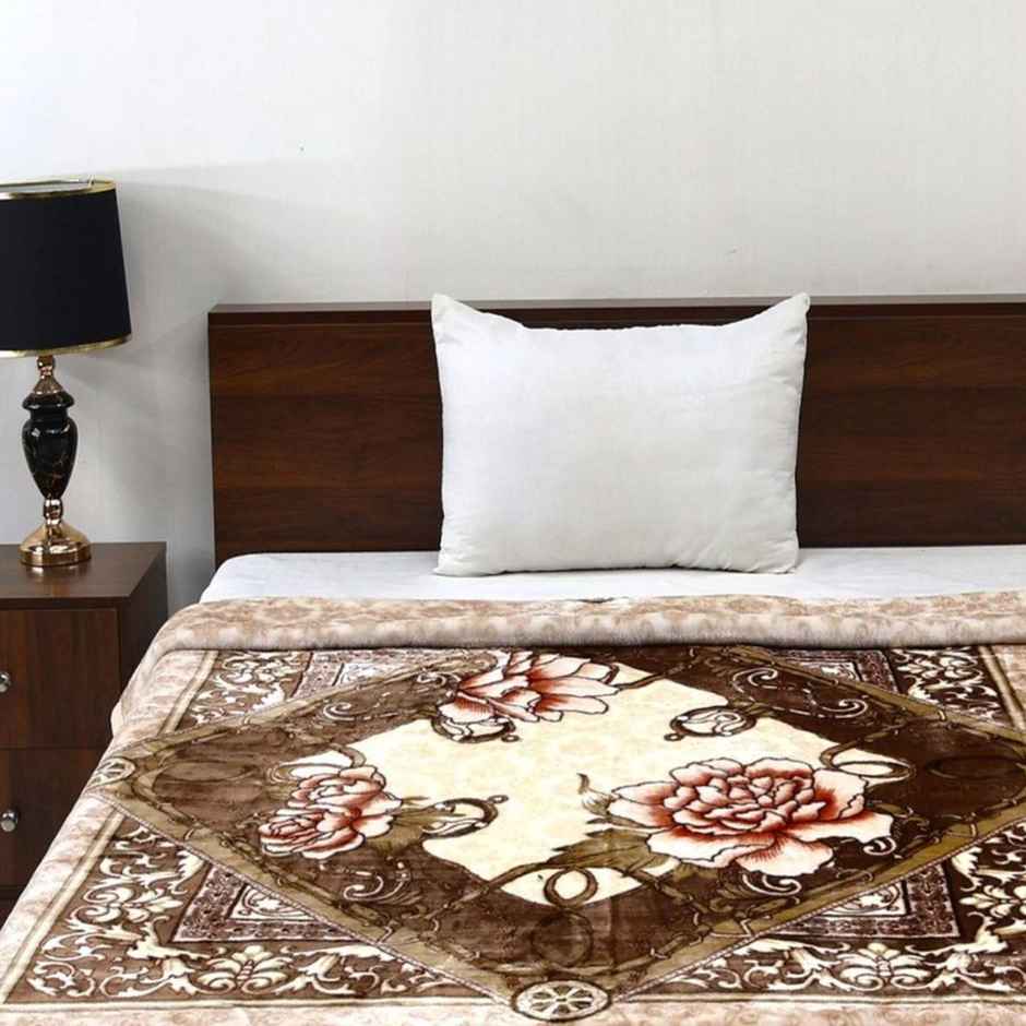 Signature 570 Gsm Polyester Brown Heavy Winter Super Soft Single Bed Mink Blanket