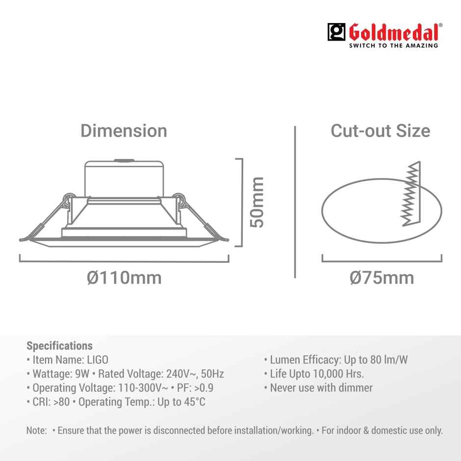 Goldmedal Ligo 9W Led Downlight - Round