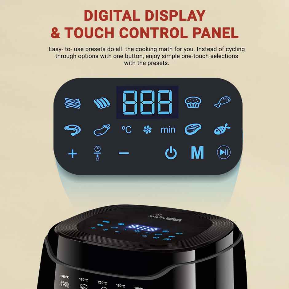 INALSA Air Fryer 1400 W Tasty Fry Digital 4.2 ltr with Air Crisp Technology,8 Preset & Digital