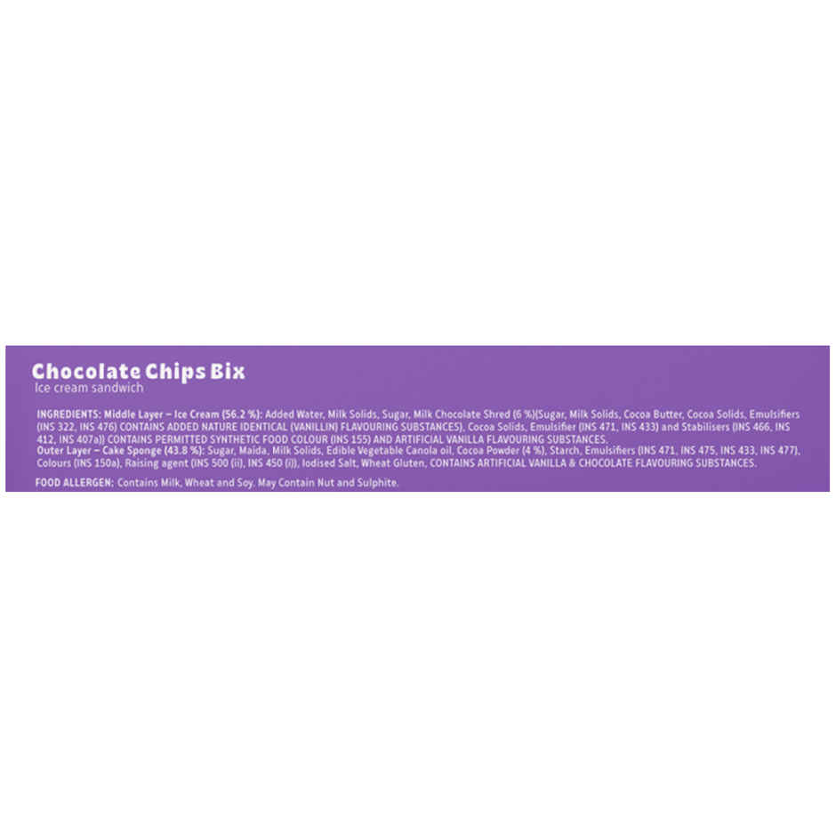 Hocco Bix Cake Chocolate Chips Ice Cream Sandwich Combo 