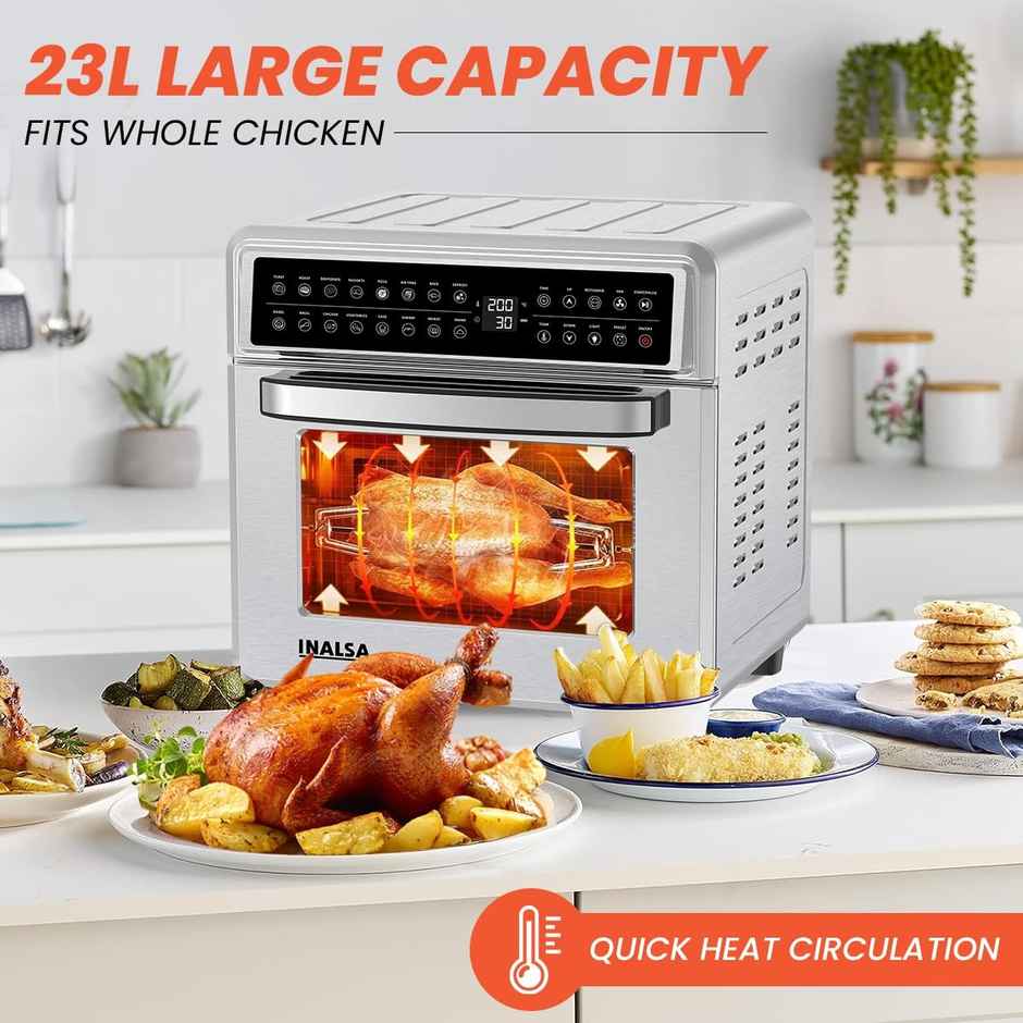 INALSA Air Fryer Oven With 23L Capacity,1700 W-Aero Smart23,Digital Display and Touch Control
