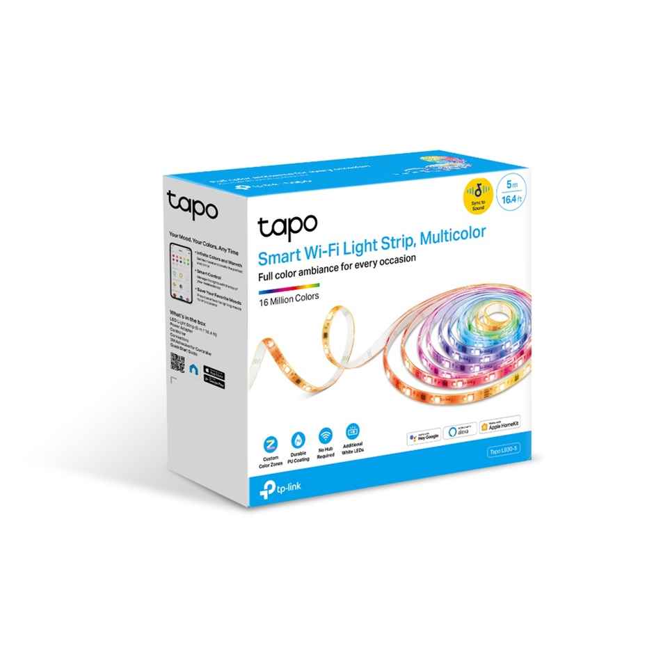 TP-Link Tapo L930-5 Smart Wi-Fi Light Strip,16.4Ft 1000 Lumens,16M Dimmable Colors, Multicolor