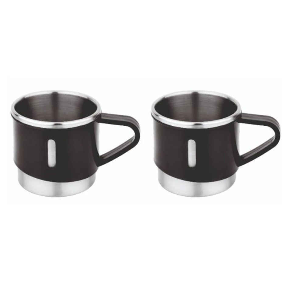 Roxx Aroma Insulated Set | 500 ml Flask + 2 Mugs | Double-Wall Insulation | BPA-Free | Black