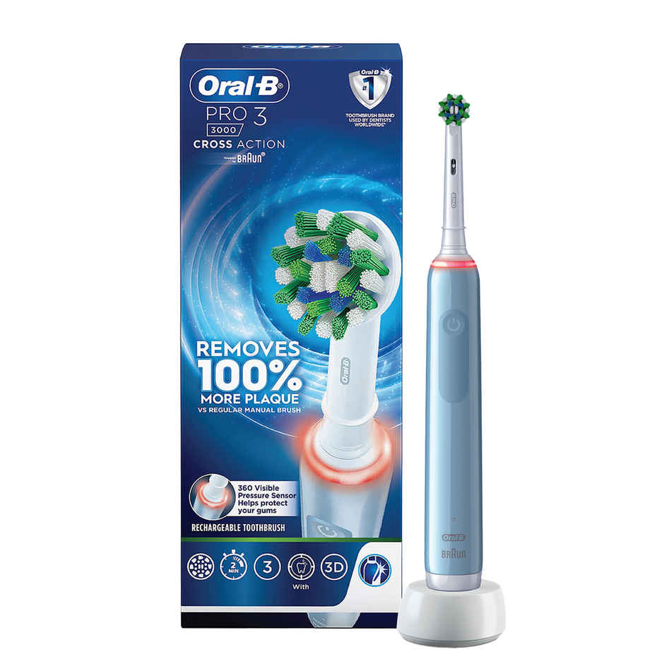 Oral-B Pro3 Rotating Electric Toothbrush | 3 Brush Modes Pro Timer | Pressure Sensor