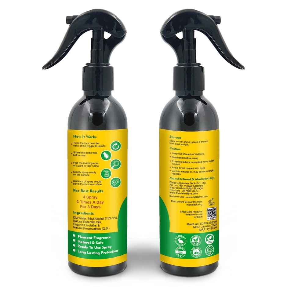 Repl Lizard Repellent Spray | Peppermint and Eucalyptus Oils | Natural and Safe For Kids